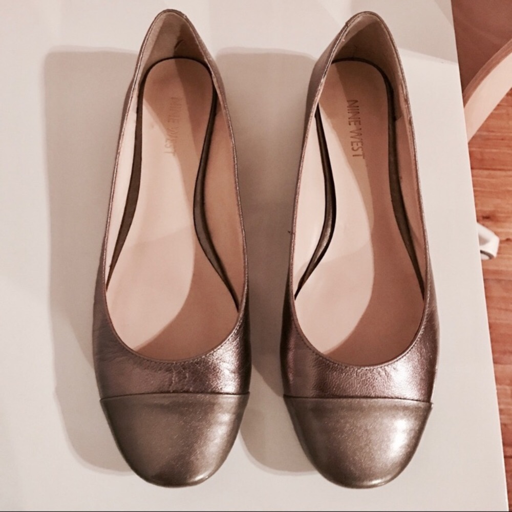 Gold Nine West Flats